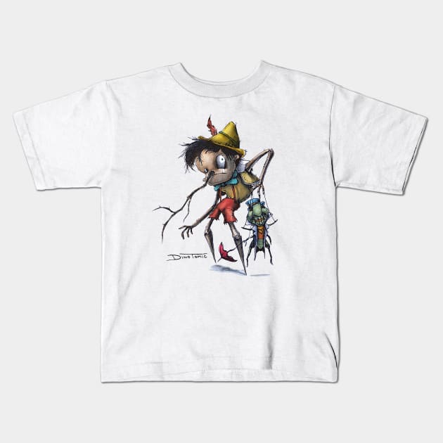 Pinocchio Kids T-Shirt by DinoTomic